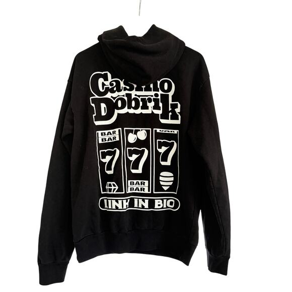 (M) $99 TALENTLESS Casino‎ Dobrik Link In Bio Hoodie Black - Picture 1 of 4